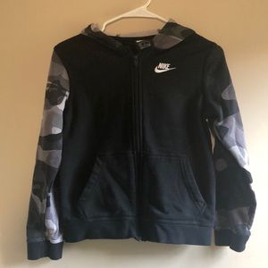 Camo sleeved Nike Zip up sweater